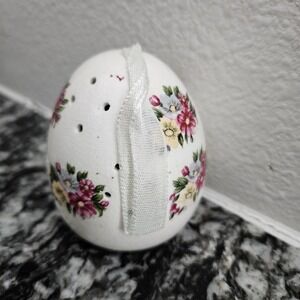 Vintage Hanging Ceramic ‎ Roses Flowered Egg Shaped Potpourri Sachet